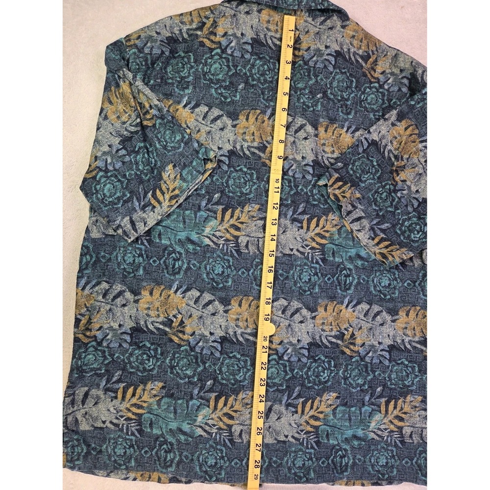 Woolrich Tropical Hawaiian Shirt Mens Large Green Palm Leaf Button Up Casual - Picture 8 of 9